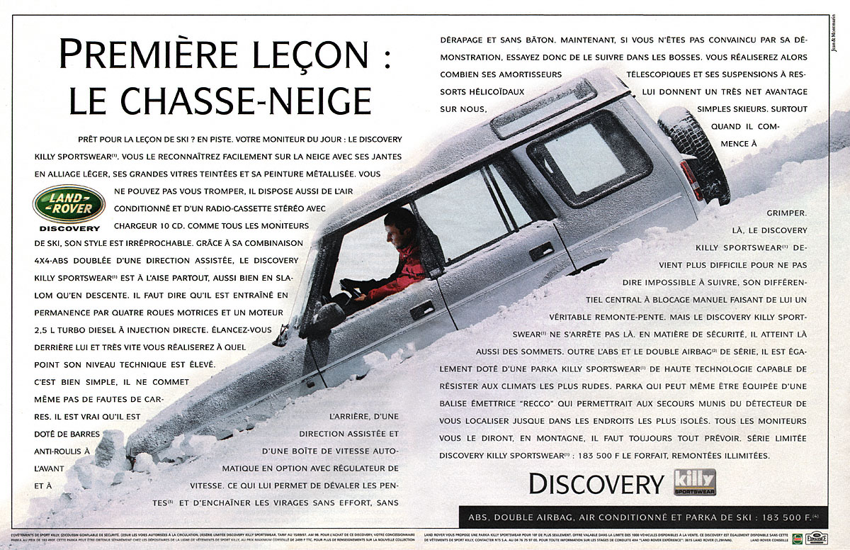 Publicité Land Rover 1997